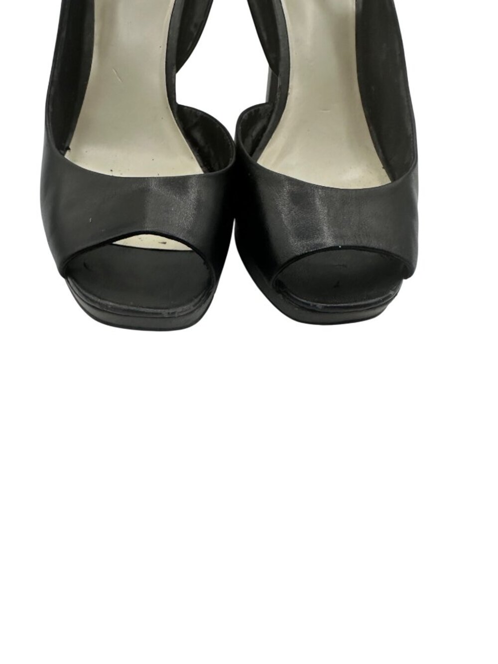 BCBGeneration Size 9.5 Leather Slip-On Design Open-Toe Mule High Heels Black - Picture 9 of 9